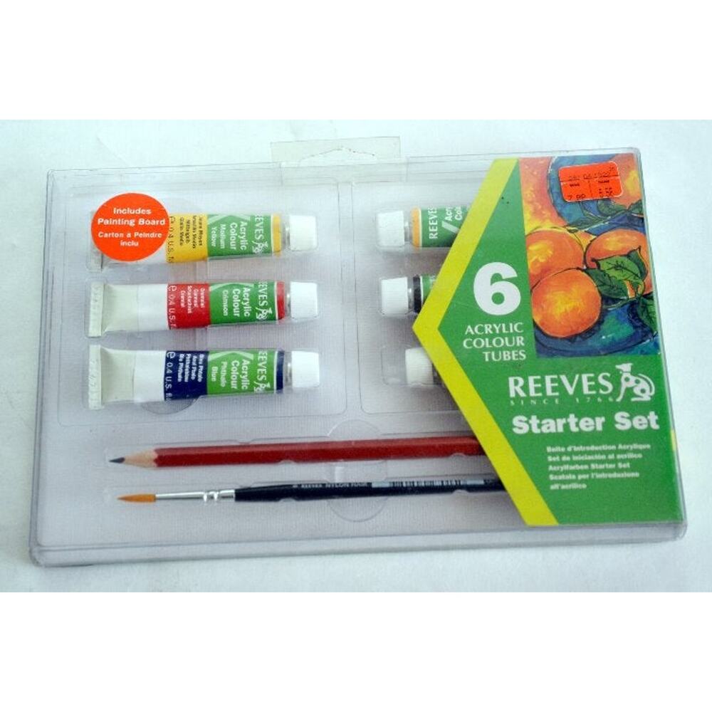 Reeves Acrylic Starter Set of 6 Acrylic color tubes.  New